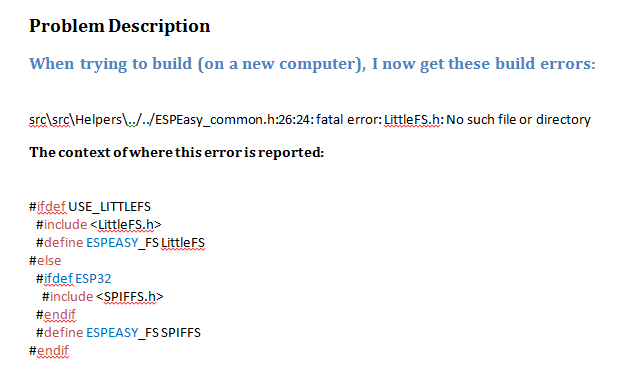 Fatal error: littlefs.h: no such file or directory 